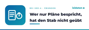 Wer nur Pläne bespricht, hat den Stab nicht geübt
