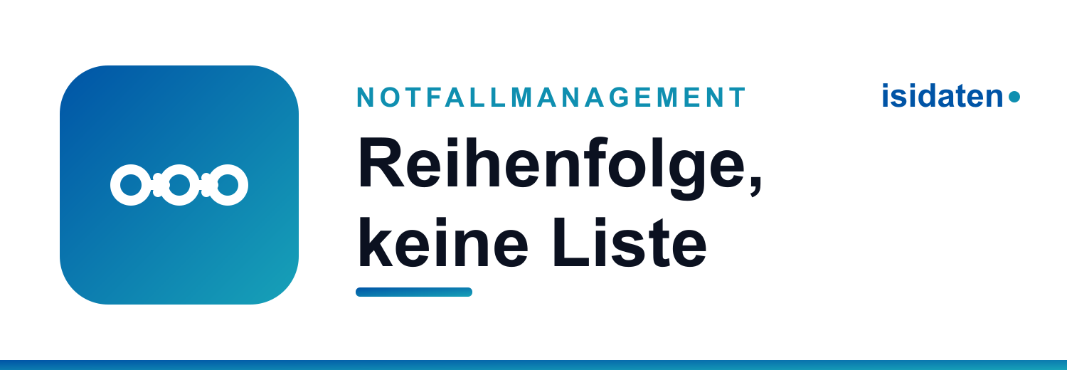 Ein Notfallplan ist eine Reihenfolge, keine Liste