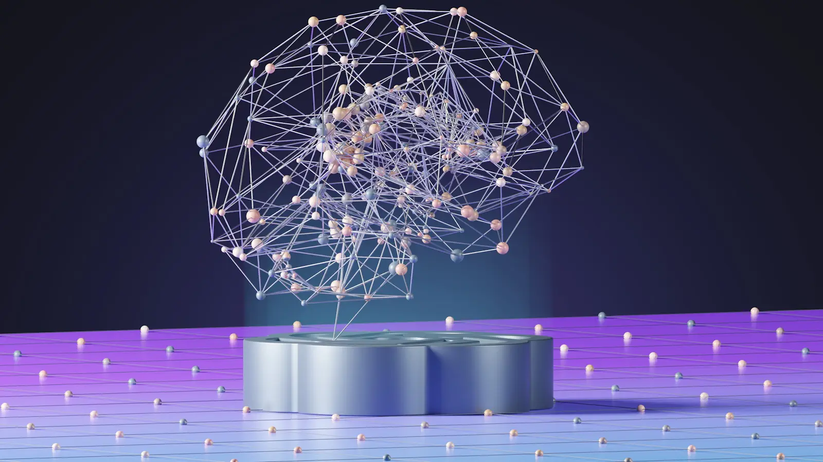Drahtgitter-Kugel als Sinnbild für ein neuronales Netz